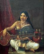 Raja Ravi Varma Woman with Veena oil on canvas